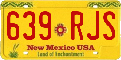 NM license plate 639RJS