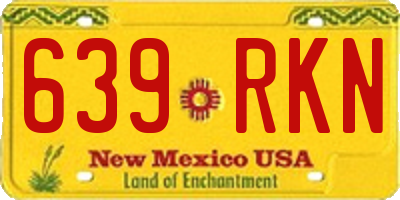 NM license plate 639RKN