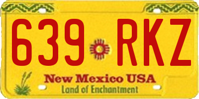 NM license plate 639RKZ