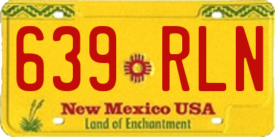 NM license plate 639RLN
