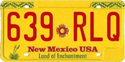 NM license plate 639RLQ