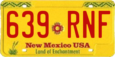 NM license plate 639RNF
