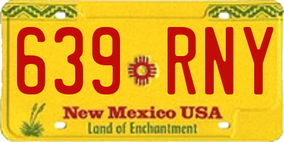 NM license plate 639RNY