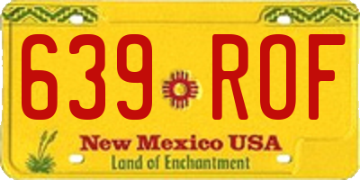 NM license plate 639ROF