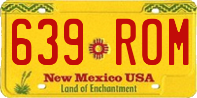 NM license plate 639ROM