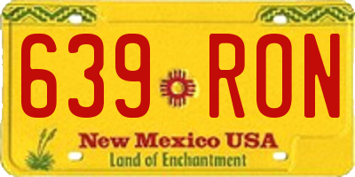 NM license plate 639RON
