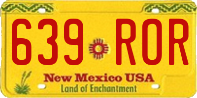 NM license plate 639ROR