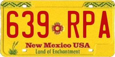 NM license plate 639RPA