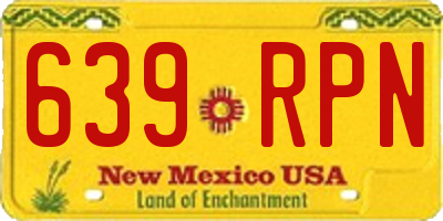 NM license plate 639RPN