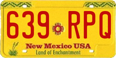 NM license plate 639RPQ