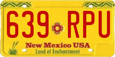 NM license plate 639RPU