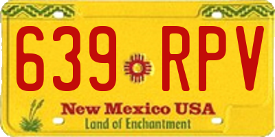 NM license plate 639RPV