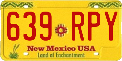 NM license plate 639RPY