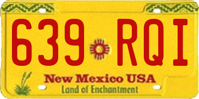 NM license plate 639RQI