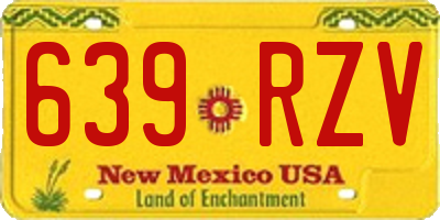 NM license plate 639RZV