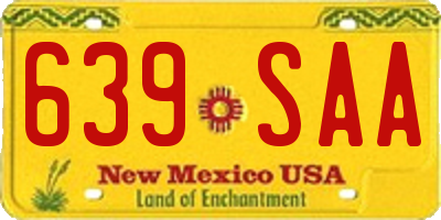 NM license plate 639SAA