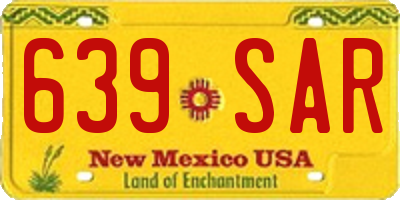 NM license plate 639SAR