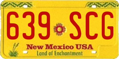 NM license plate 639SCG
