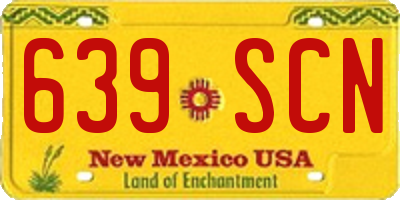 NM license plate 639SCN