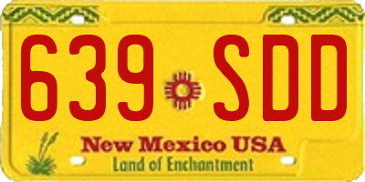 NM license plate 639SDD