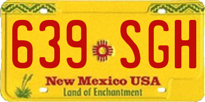 NM license plate 639SGH