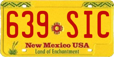 NM license plate 639SIC
