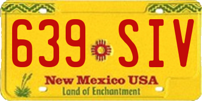 NM license plate 639SIV