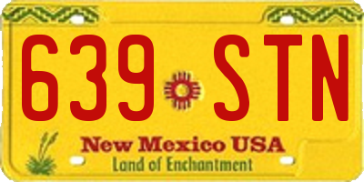 NM license plate 639STN