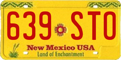 NM license plate 639STO