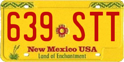NM license plate 639STT