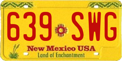 NM license plate 639SWG