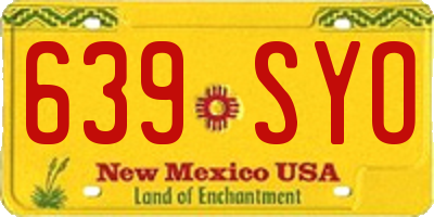NM license plate 639SYO