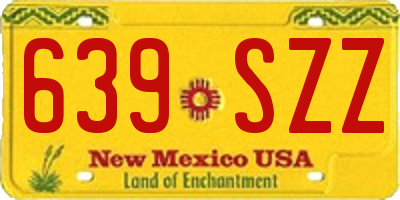 NM license plate 639SZZ
