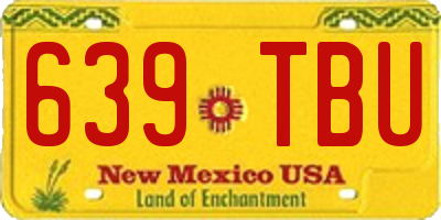 NM license plate 639TBU