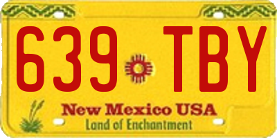 NM license plate 639TBY