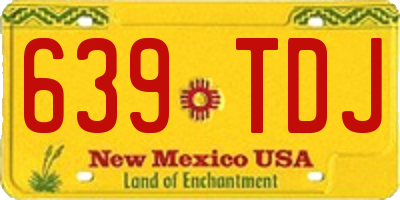 NM license plate 639TDJ