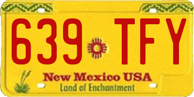 NM license plate 639TFY