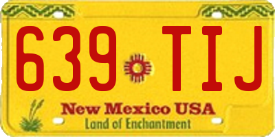 NM license plate 639TIJ