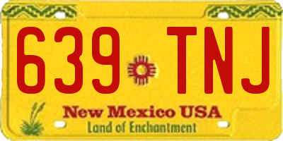 NM license plate 639TNJ