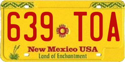 NM license plate 639TOA
