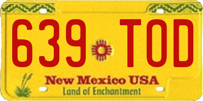 NM license plate 639TOD