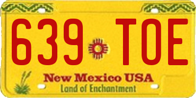 NM license plate 639TOE