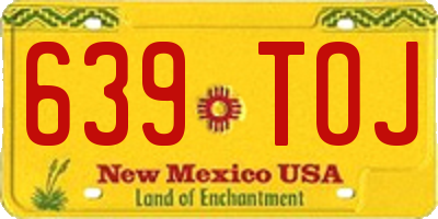 NM license plate 639TOJ