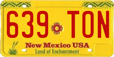NM license plate 639TON