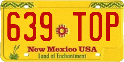 NM license plate 639TOP