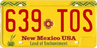 NM license plate 639TOS