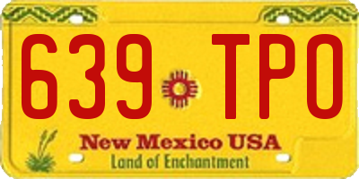 NM license plate 639TPO