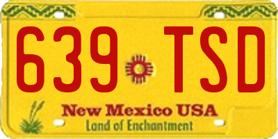 NM license plate 639TSD