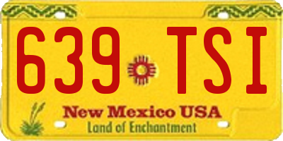 NM license plate 639TSI