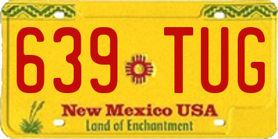 NM license plate 639TUG
